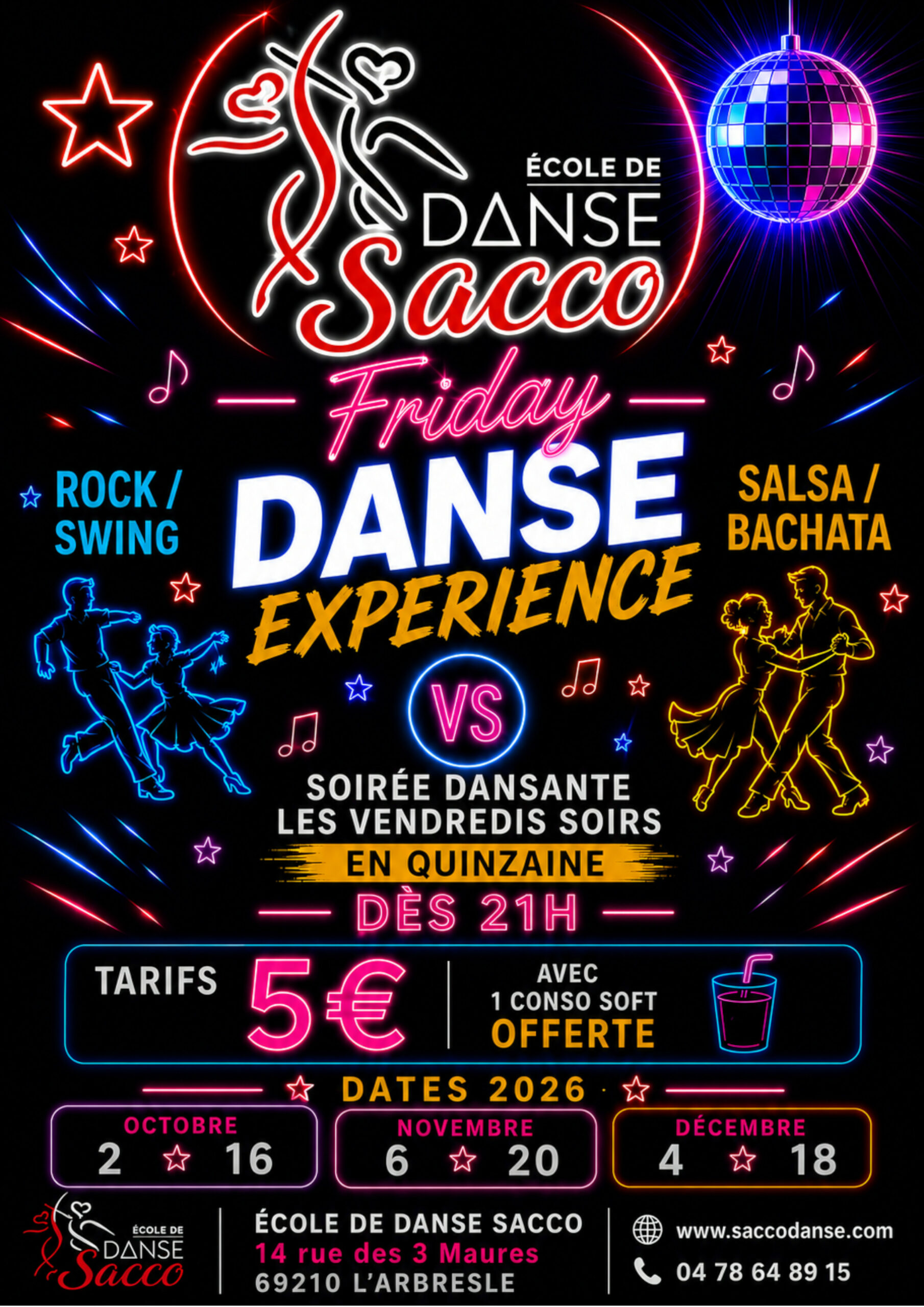 Friday Danse Expérience dès le 02/10 – Salsa, Bachata vs Rock Swing
